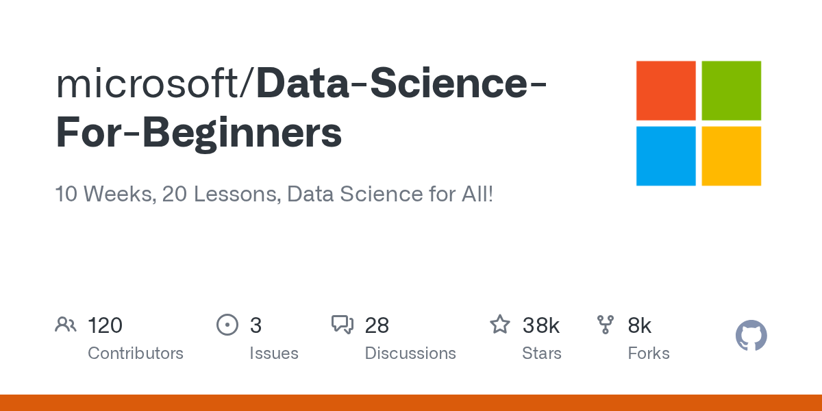 Data Science for Beginners 数据科学入门课 封面