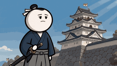 历史卡通风:江户武士与街巷日常