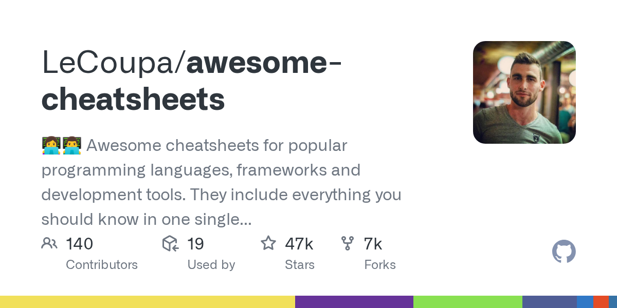 Awesome Cheatsheets 速查表大全 封面