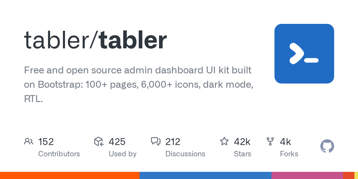 Tabler 管理后台 UI 套件 封面